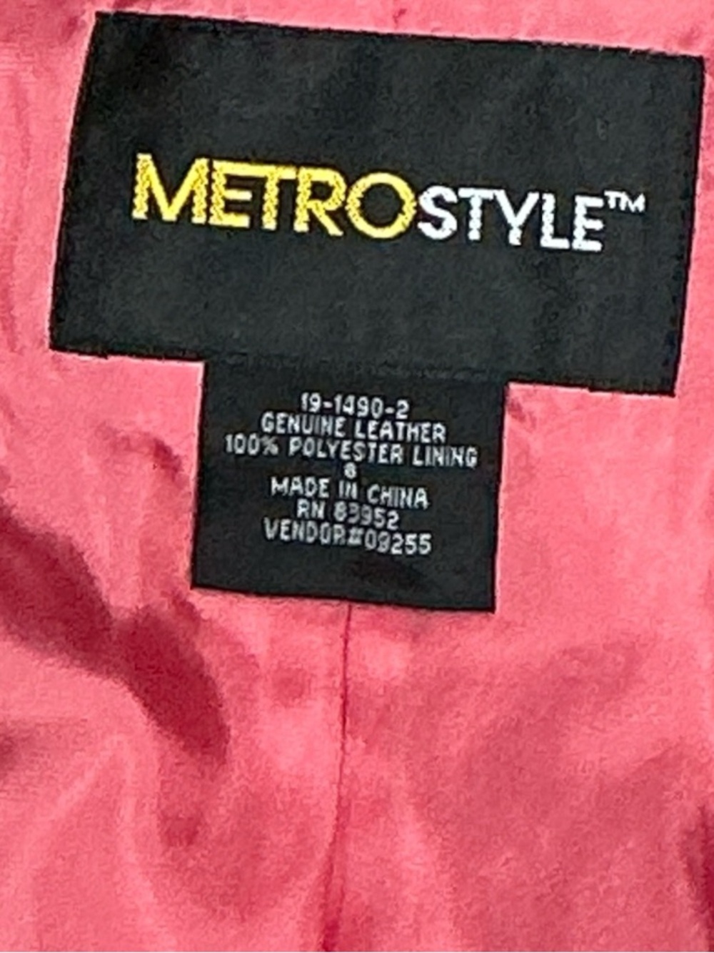 metrostyle - EC - Vintage Fuchsia Pink Leather Double Zip Jacket - Picture 2 of 3